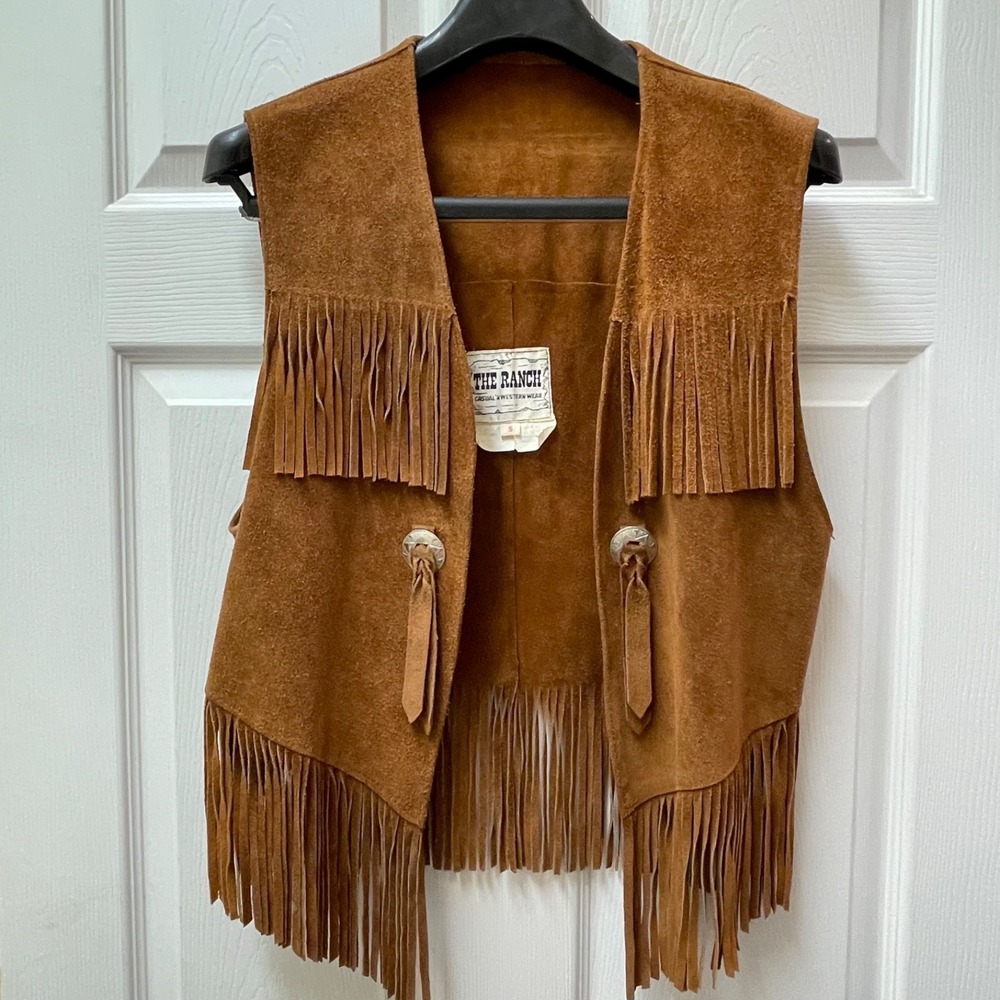 Brown Suede Fringe Vest - Women